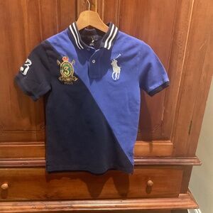 Polo Ralph Lauren Boys  Rugby Polo Shirt, Color Blue/Black, Size M(10-12)